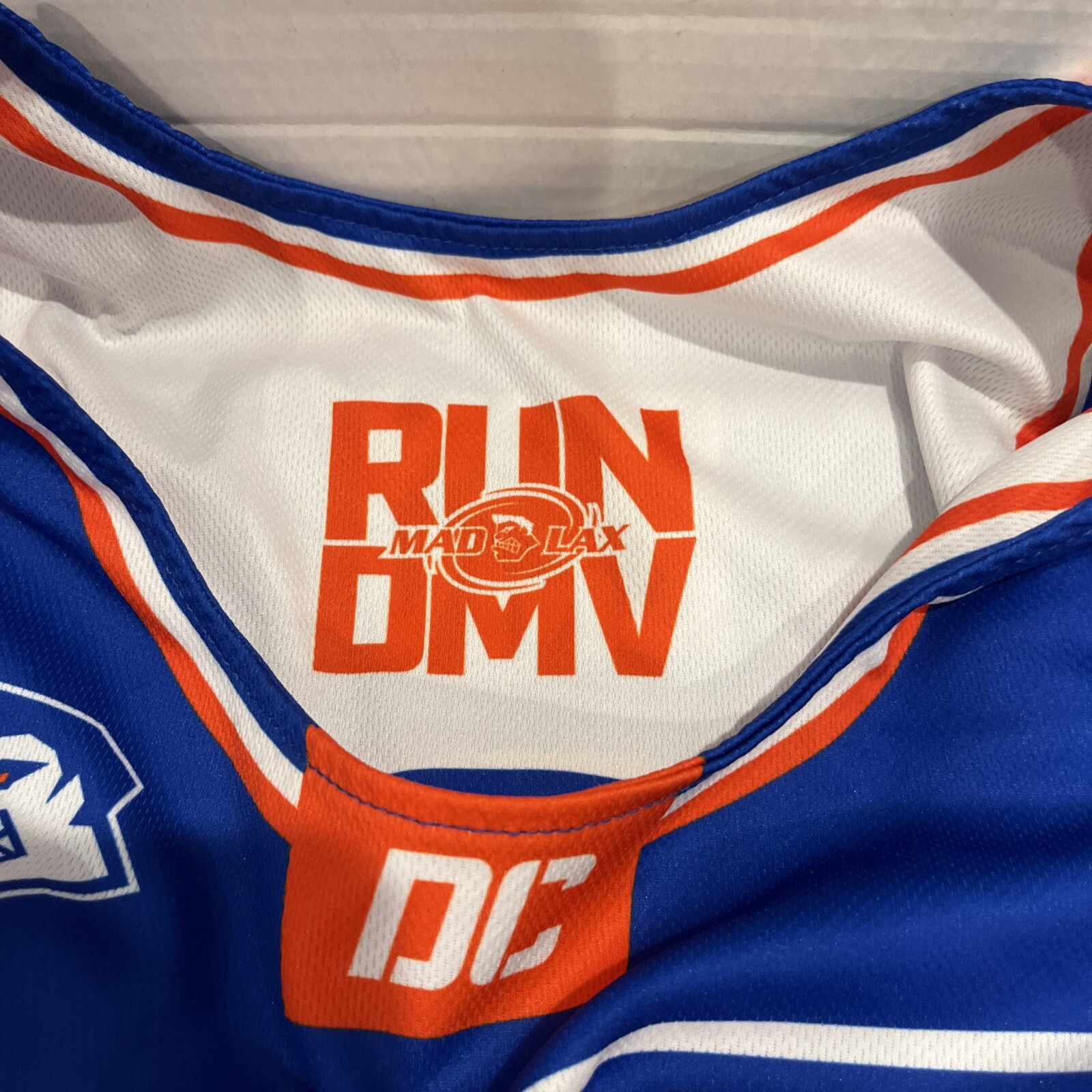 Dc Madlax Jersey Number 15 S/m Reversible DMV Blue Orange And White gallery