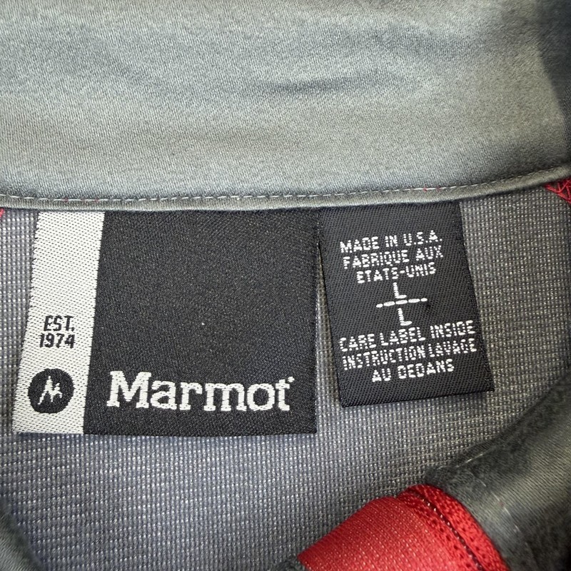 Marmot Pullover Mens Large Red Windstopper Polartec Quarter Zip Fleece Hiking gallery