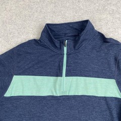 Marine Layer Pullover Mens Large Blue Weekend Sport 1/4 Zip Colorblock Stretch