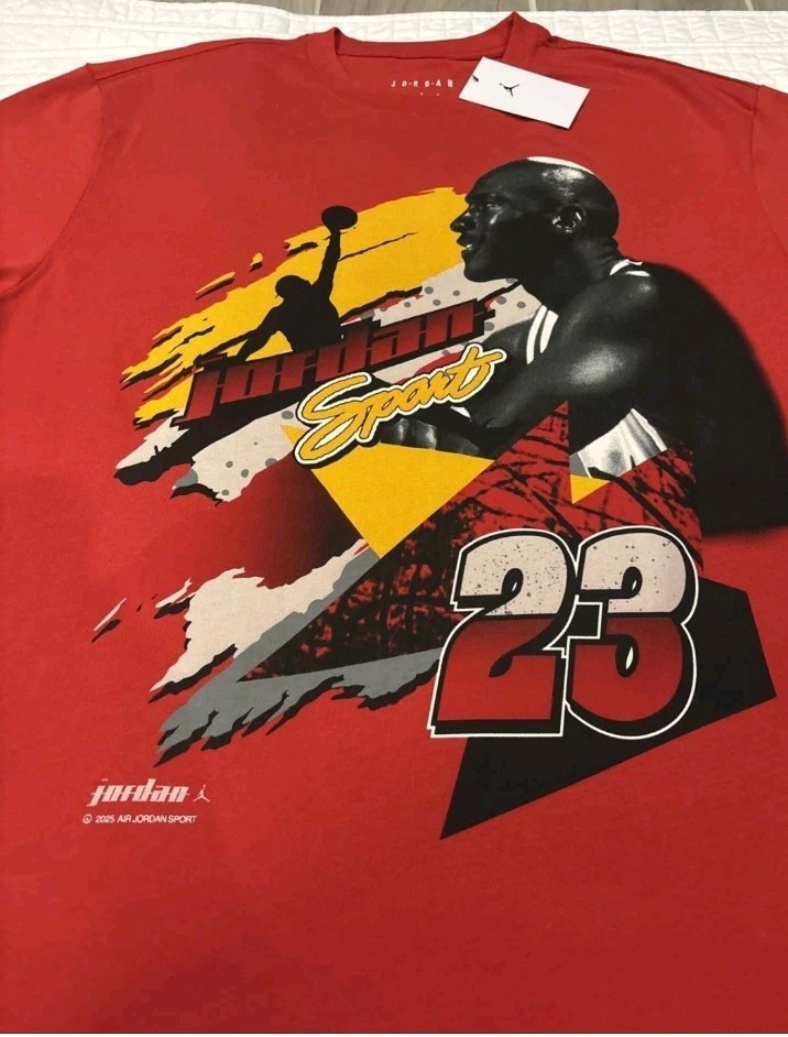 NWT men's XL nike Air Jordan 1985 Statement Motorsport fire Red Shirt IB8814-671 gallery