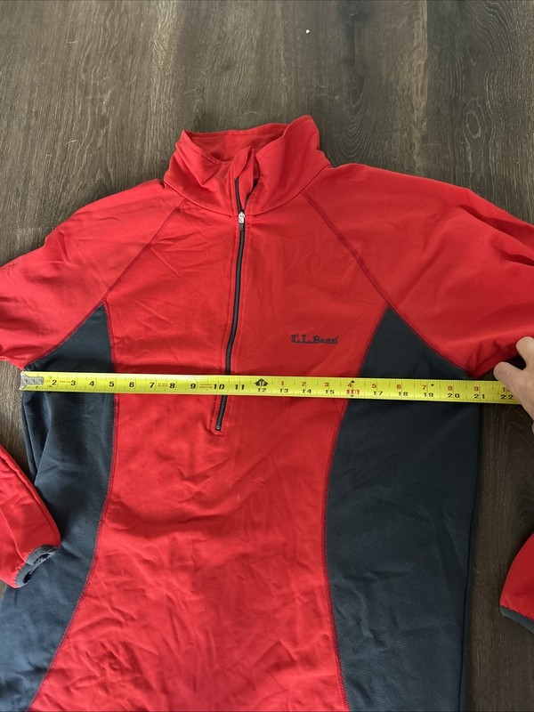 Vintage 90s LL Bean Pullover Mens XL Red 1/4 Zip Mock Neck Long Sleeve Active gallery