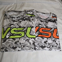 2 shirts asis WSL Mens 4XL Digital Camo Polyester Crew Neck Lightweight Gym Tee
