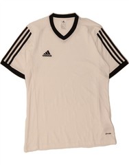 ADIDAS Mens Climalite T-Shirt Top Medium White Colourblock Polyester BN28