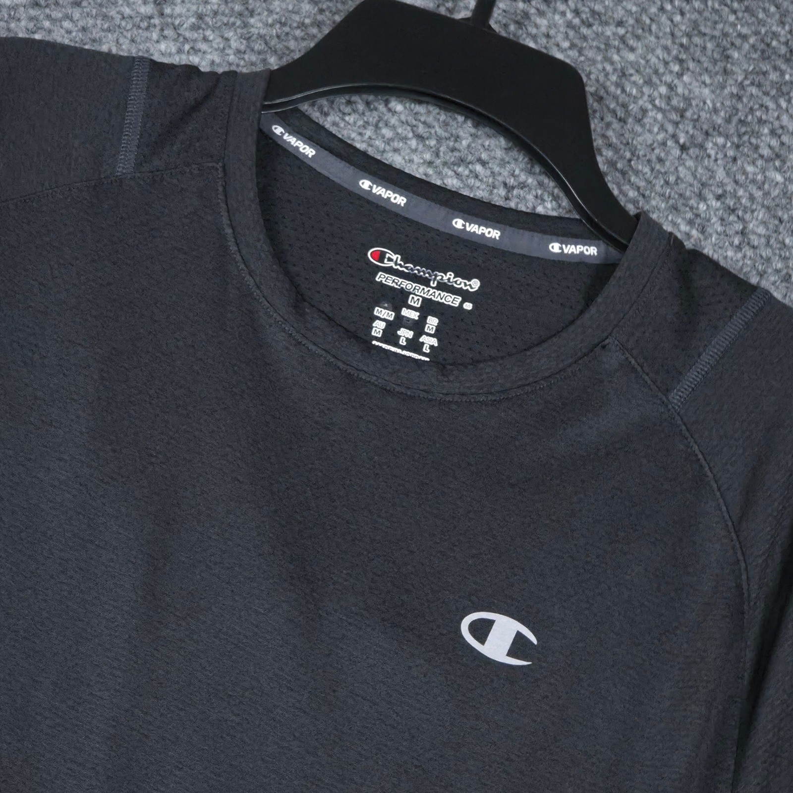 Champion Performance Vapor Shirt Black Mens Medium Short Sleeve Athletic gallery