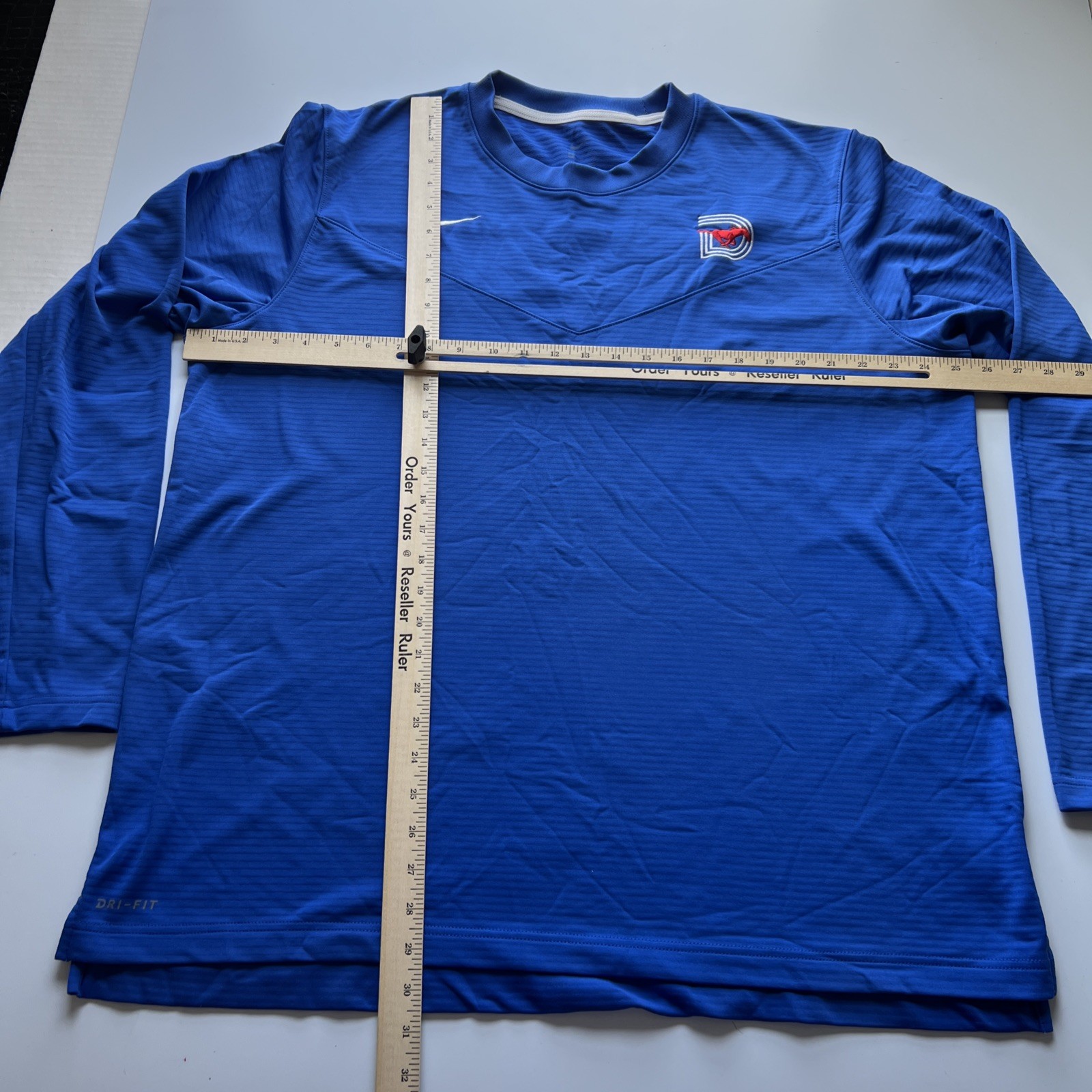 SMU Mustangs Nike Dri-FIT UV Team Club Crewneck Sweatshirt Men’s XL Blue gallery