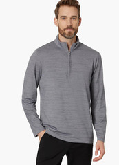 Travis Mathew Mens Heater Long Sleeve 1/4 Zip Shirt Gray Sleet Sha Golf NEW NWT!