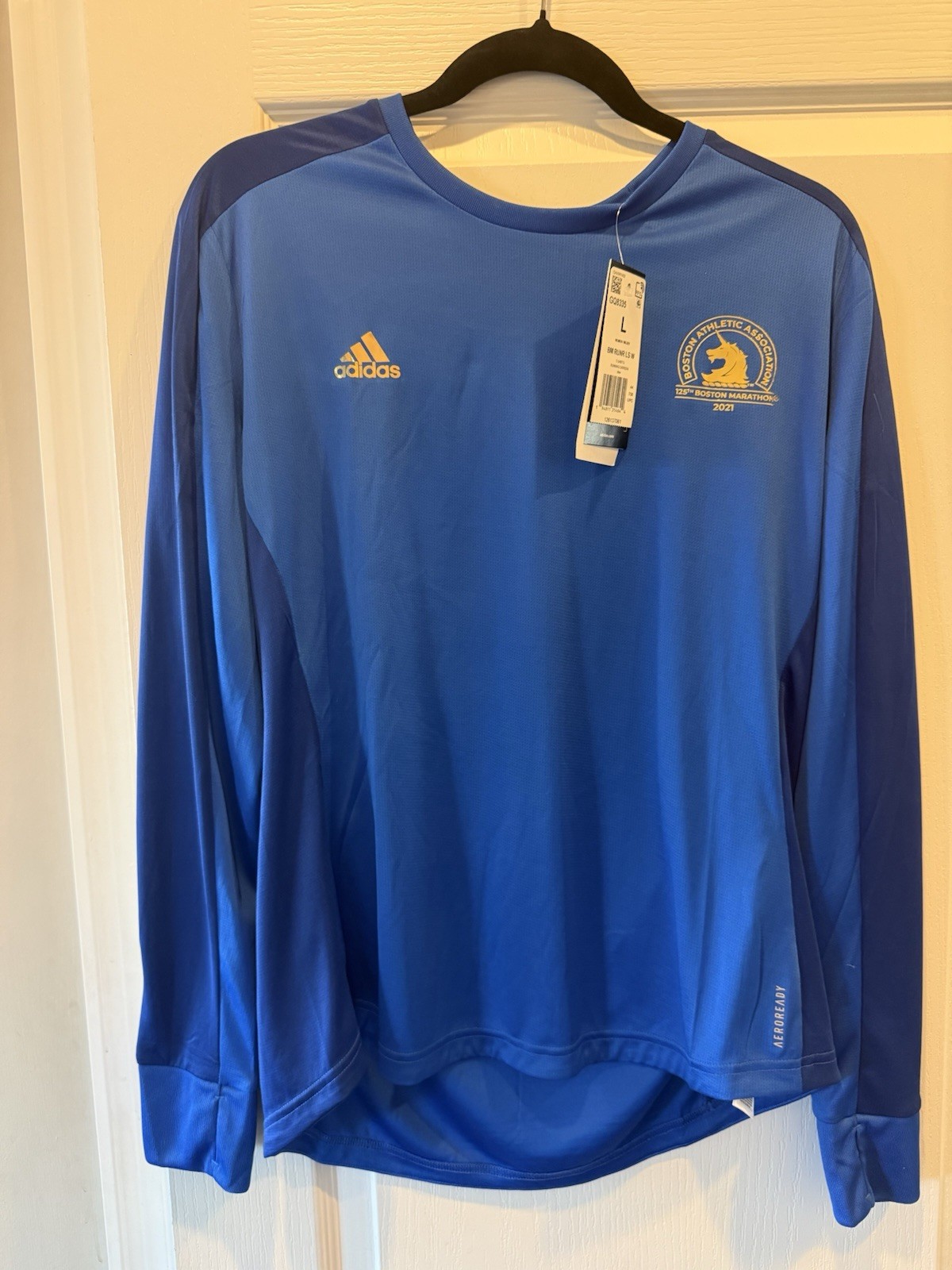 Adidas Aeroready Running 125th Boston Marathon 2021 Women’s Large Shirt NWT Run gallery