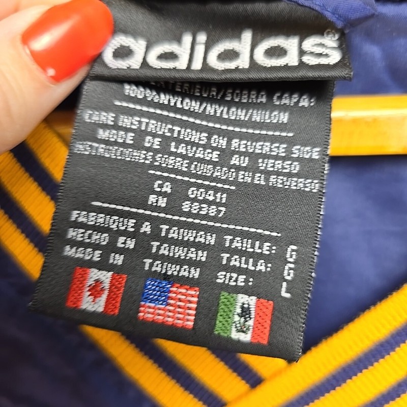 Adidas Pullover Windbreaker Jacket With Zipping Pockets Men's Size Large gallery