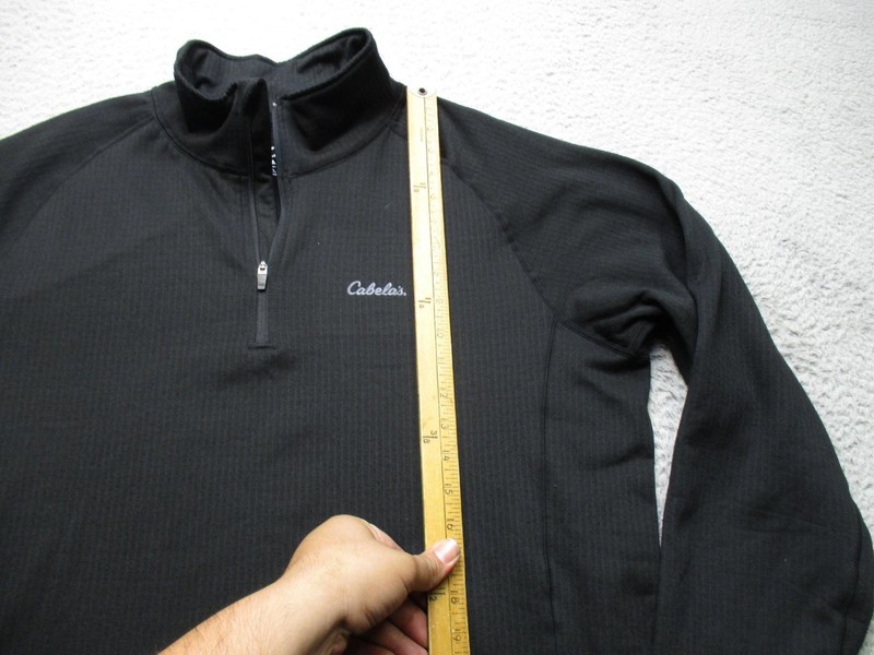Cabela's Pullover Mens XL Black 1/4 Zip Heavyweight Fleece Hunting Hiking Top gallery