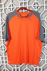 Nike Shirt Mens XL Orange Gray Casual Outdoors Lightweight Performance Soccer