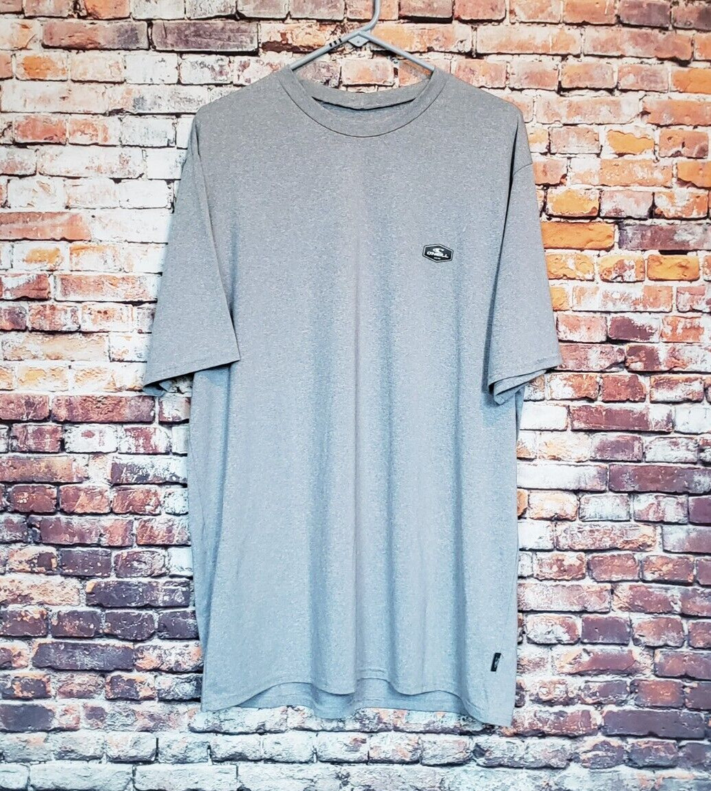 🔥 O'Neill Gray Athletic Short Sleeve Surf Shirt Men's 2XL XXL Slim Fit Gray gallery