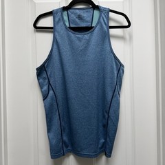 Prana Breathe Athletic Yoga Lightweight Racerback Tank Top Blue Small Unisex
