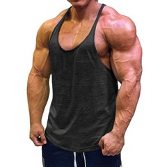 Men’s Stringer Tank Top Bodybuilding Y-Back Muscle Gym Fitness Workout Shirt