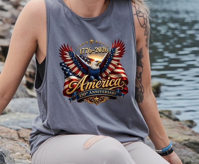 USA America Patriotic Eagle Flag Tank Top gallery