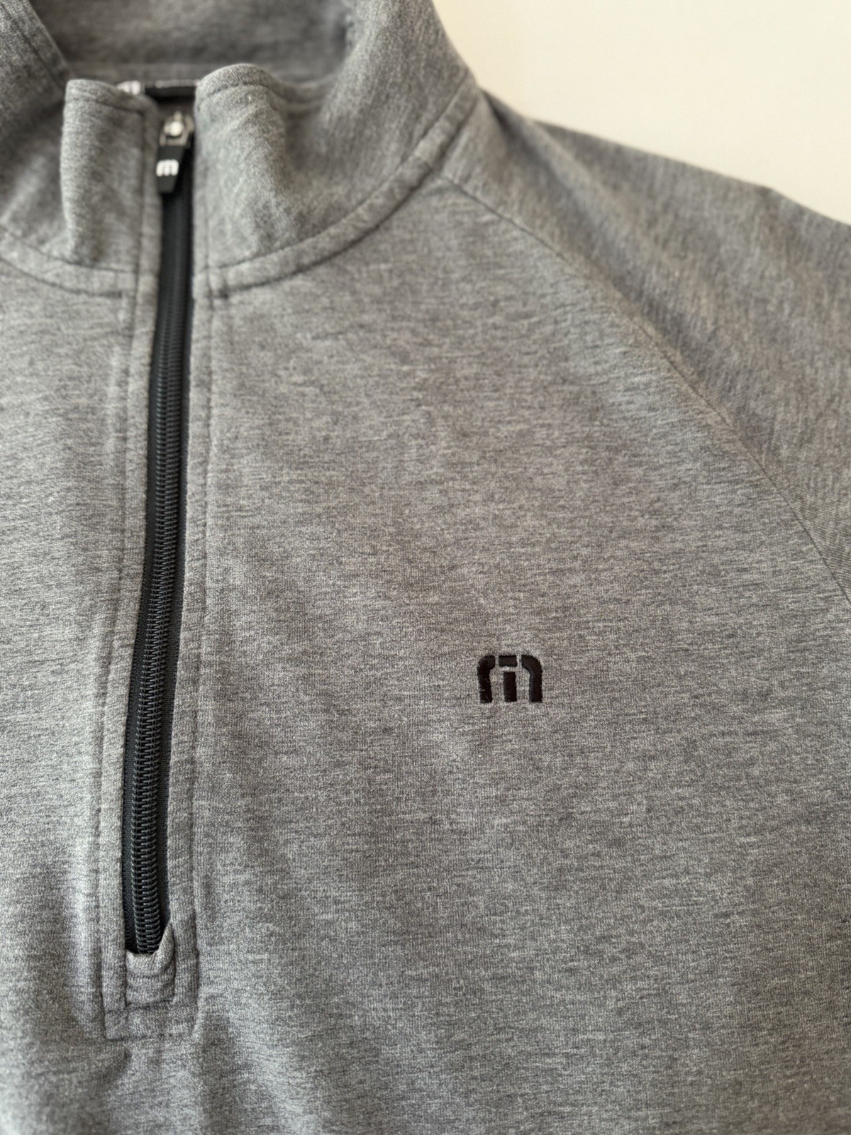TravisMathew Men's Gray 1/4 Zip Pullover Cotton Blend Long Sleeve M gallery