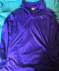 PUMA Men’s Purple Golf 1/4 Zip Mock Neck Long Sleeve Polyester Pullover XL