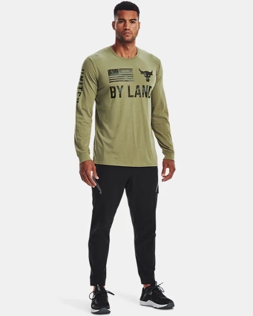 Under Armour Men's Project Rock Veterans Day L/S Shirt Olive Green Medium $70 gallery