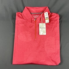 Tommy Bahama Golf Pullover Delray Frond Print 1/4 Zip 4XLB Coral NWT MSRP $148