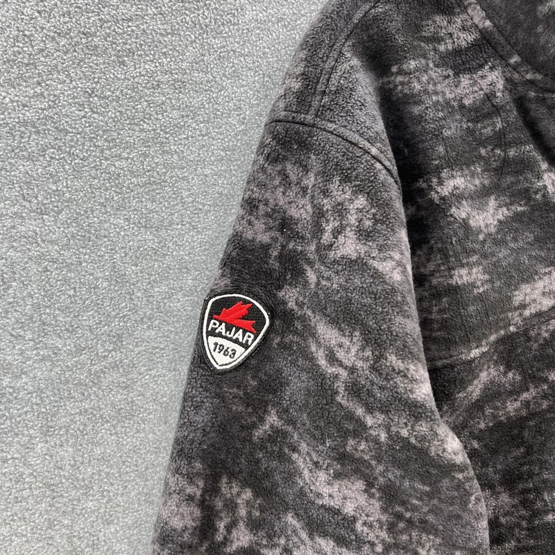 Pajar Pullover Men Large Black Gray Camo T Snap Lightweight Logo Polar Fleece gallery