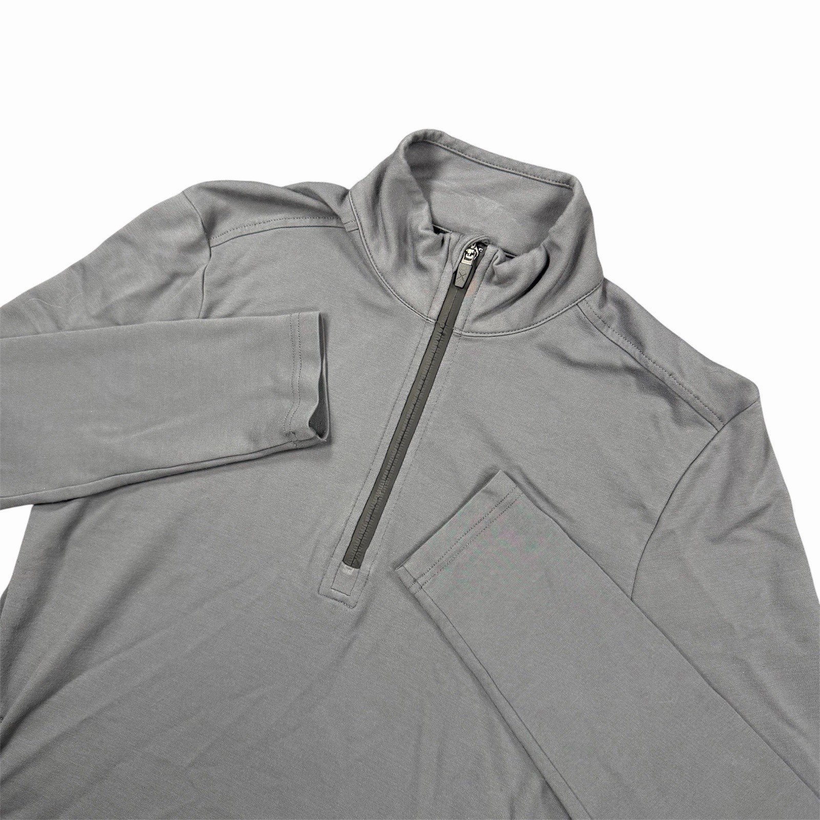 CUTS Clothing Gray AO Curve Hem 1/4 Zip Pullover Men’s Small Performance gallery