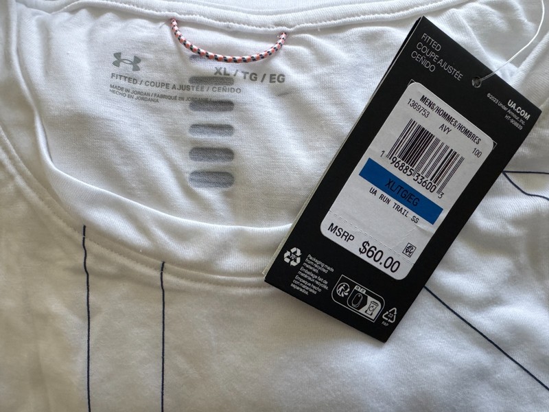 Under Armour Mens UA Breeze 2.0 Trail Running T-Shirt Sz M /L / XL White New $60 gallery
