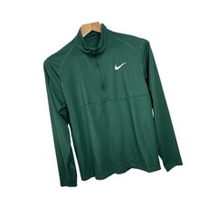 Nike Quarter Zip Pullover Mens L Green Dri-Fit Long Sleeve 926270-323 Active B44