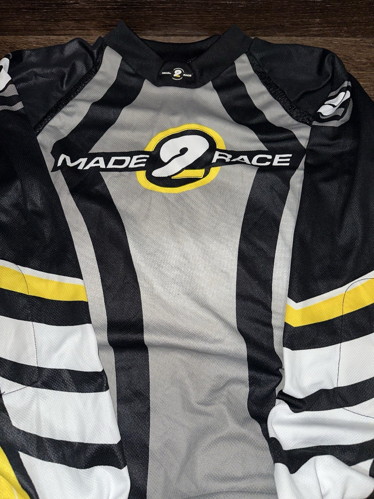 Made 2 Race Motocross Jersey Adult L Off-Road Gear Riding Shirt Gray Black gallery