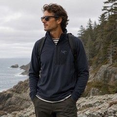 Arc’teryx Rho LT Zip Neck Mens Medium Black Torrent Fleece Base Layer Pullover