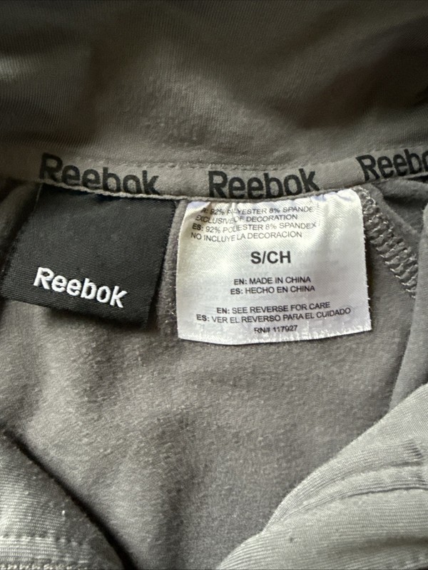 Reebok Quarter Zip Pullover Long Sleeve Gray Size Small Pocket Unisex Top gallery