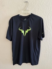 Nike Court Rafa Nadal Dri FIT ADV Black Tennis Shirt Mens M