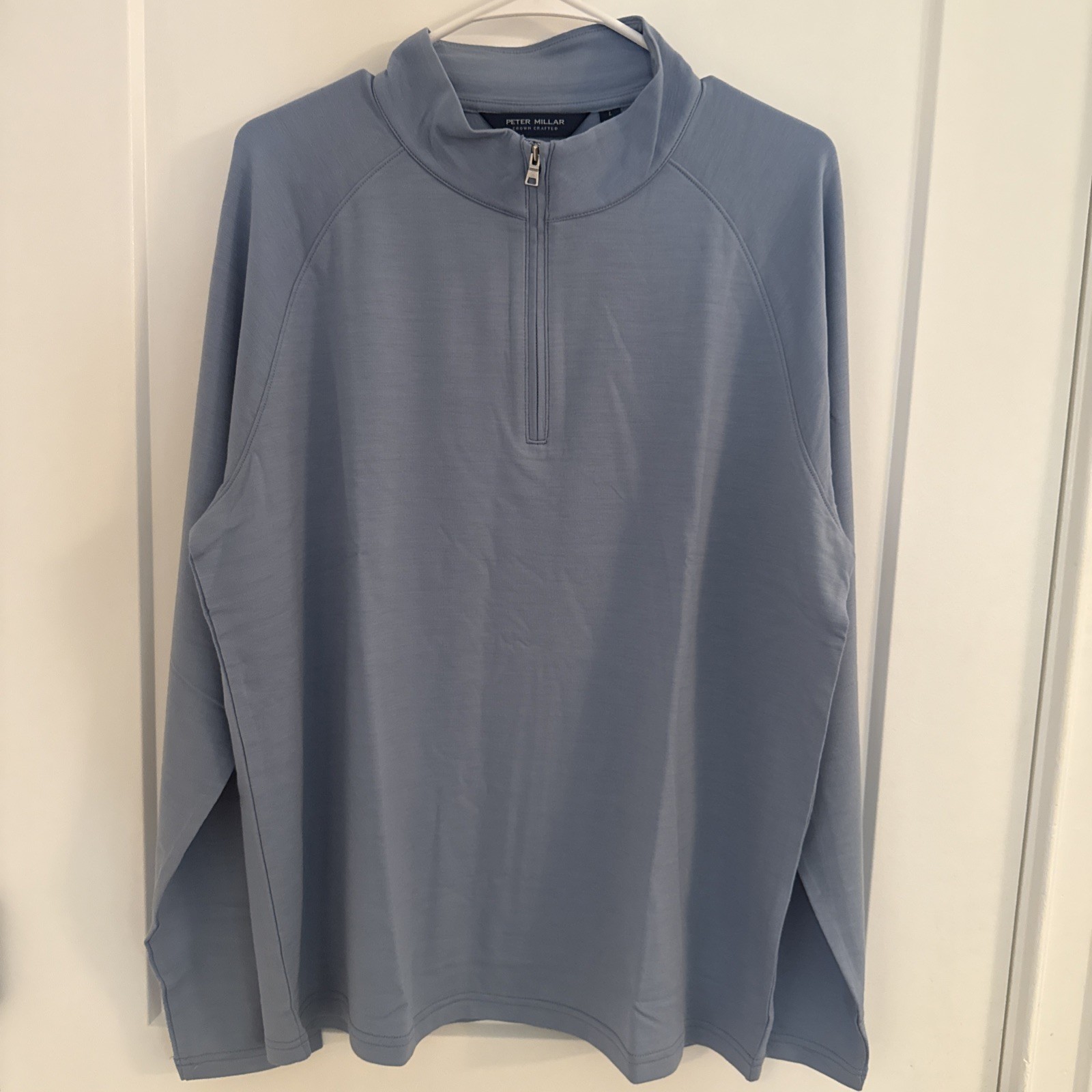 Peter Millar Pullover Men's Large Light Blue 1/4 Zip Performance Golf gallery