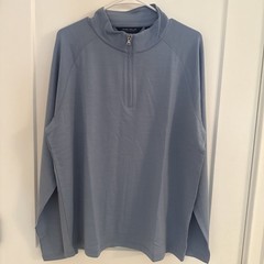 Peter Millar Pullover Men’s Large Light Blue 1/4 Zip Performance Golf