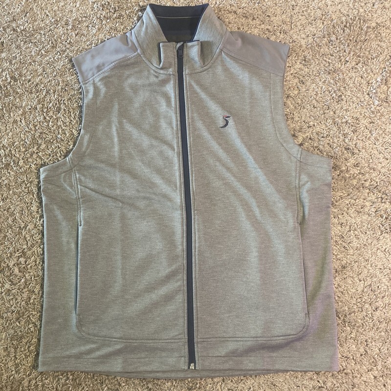 Men's Jim Nantz By Vineyard Vines Gray Performance Vest Sz L Navy Accent gallery