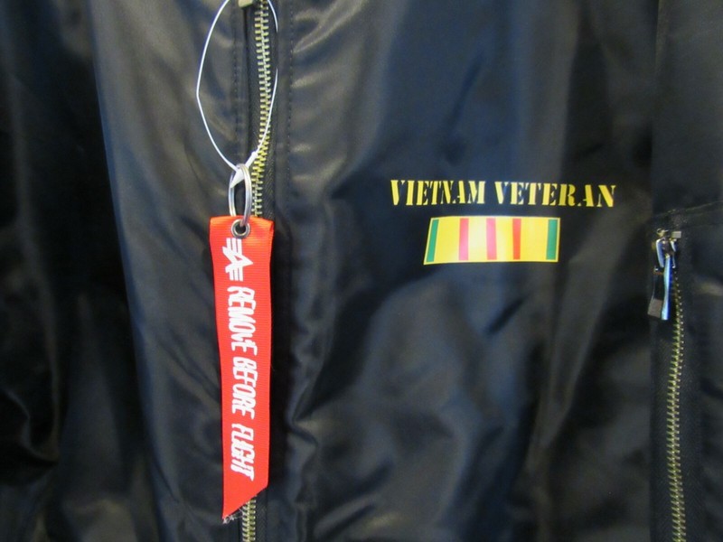 Vietnam War Veteran Football Jersey & Bomber Jacket LOT men's size Large Vet Nam gallery