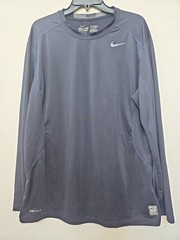 Nike Pro Combat Dri-Fit Fitted Longsleeve Activewear Shirt Mens Size XL Navy Blu