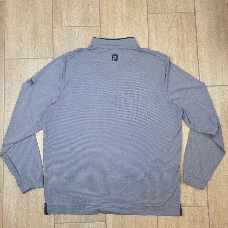 FootJoy Golf Pullover Quarter Zip XL Gray Performance Stretch Twin Hills Club gallery