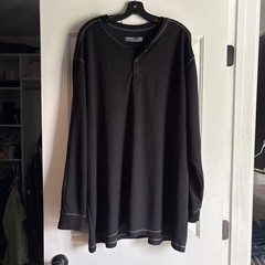 Roundtree And Yorke Performance Black Thermal Henley 4XT