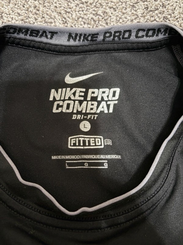 Nike Pro Combat Dri-FIT Compression Sleeveless Tank Top Men's L Black Gray gallery