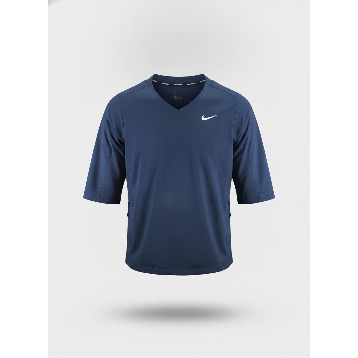 Nike Pro Hypercool Mens V-Neck Training Top Navy Blue Short Sleeve Shirt CL gallery