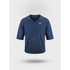 Nike Pro Hypercool Mens V-Neck Training Top Navy Blue Short Sleeve Shirt CL