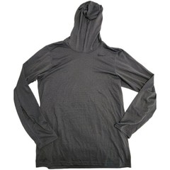 Nike Hoodie Shirt Men Small Grey Dri Fit Pullover Lightweight Long Sleeve Adult
