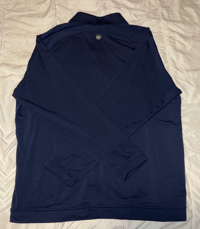 ⛳️Peter Millar Perth Performance 1/4 Zip Crown Soft Stretch Pullover Blue Golf gallery