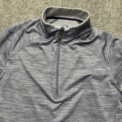 IBKUL Pullover Mens Large Blue 1/4 Zip UPF 50+ Quick Dry Golf Sun Shirt