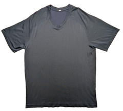 Lululemon T-Shirt Mens Large Mineral Blue Solid Wicking Tech SS Poly Logo