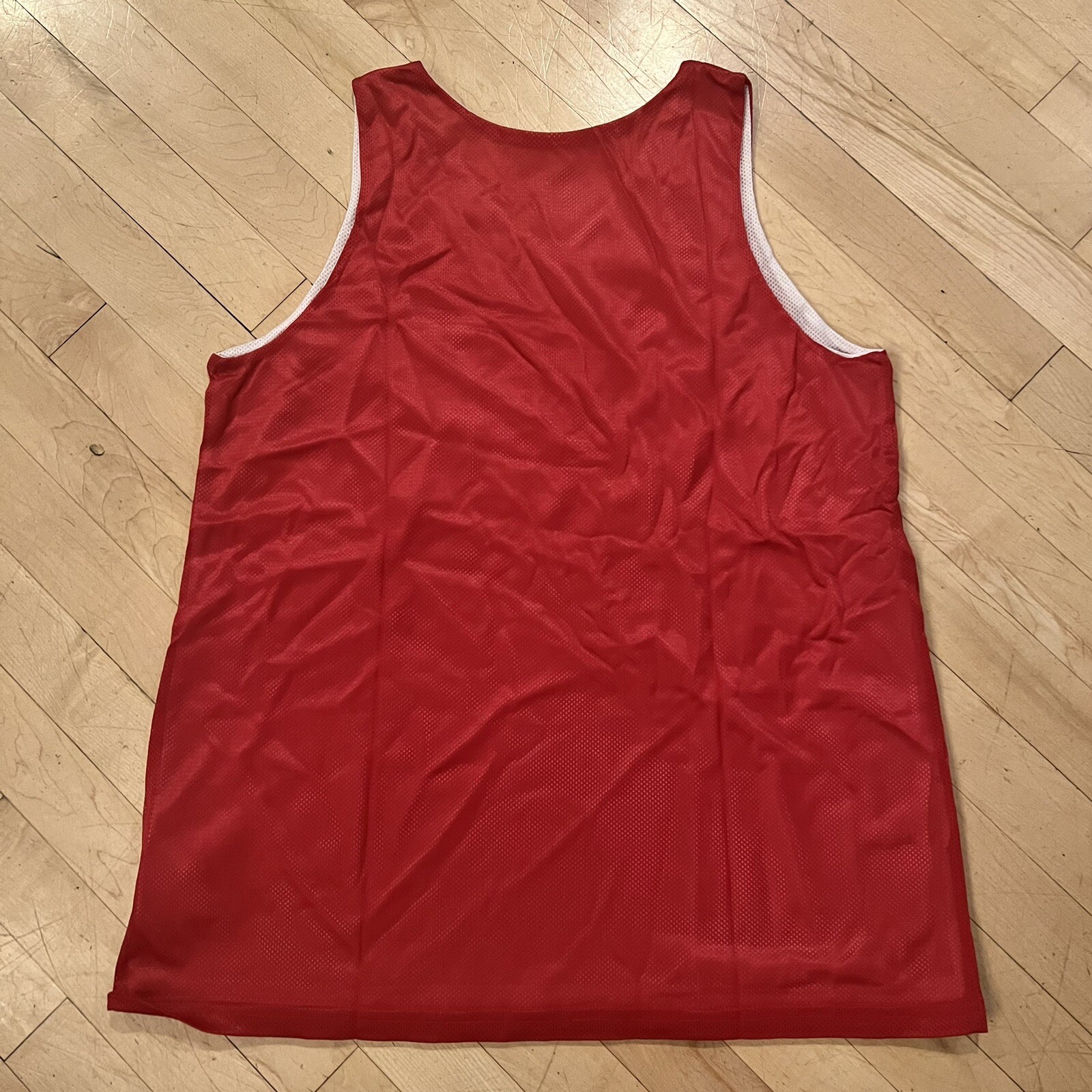 TEAMWORK Reversible Basketball Blank Team Mesh Jersey Red White Tank Men’s XL gallery