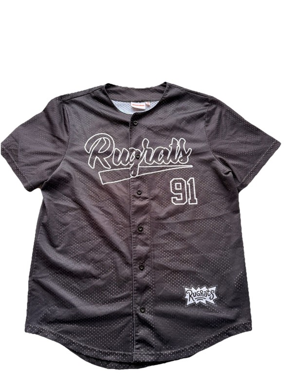 Nickelodeon Rugrats Black Mesh Baseball Jersey Men’s M Big Graphic gallery