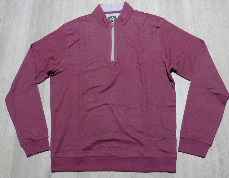 Johnnie-O Men's Medium Golf Sully 1/4 Zip Pullover Sweater Port Red LS gallery