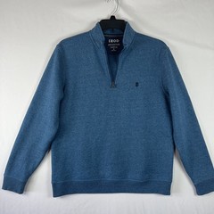 Izod Men’s 1/4 Zip Pullover M Advantage Performance Stretch Blue