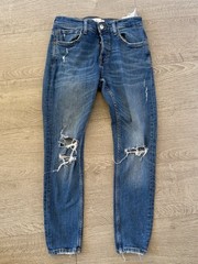 Zara Man Distressed Skinny Jeans Medium Wash Denim Size 31