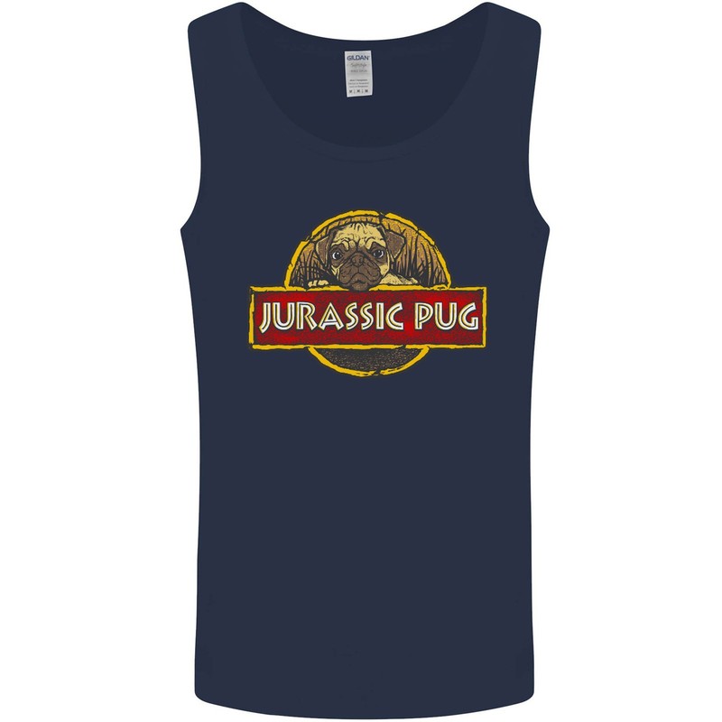 Jurassic Pug Funny Dog Movie Parody Mens Vest Tank Top gallery